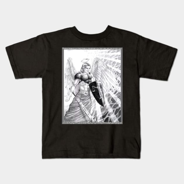 The Archangel Michael Kids T-Shirt by talysman